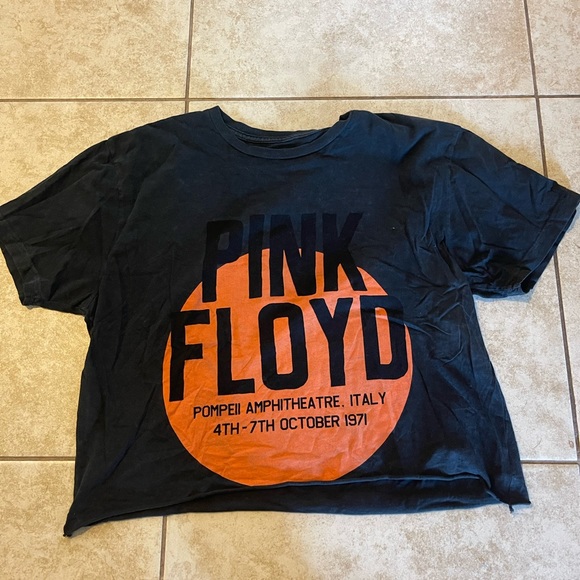 original retro brand charcoal grey pink floyd cropped tee - Picture 2 of 4